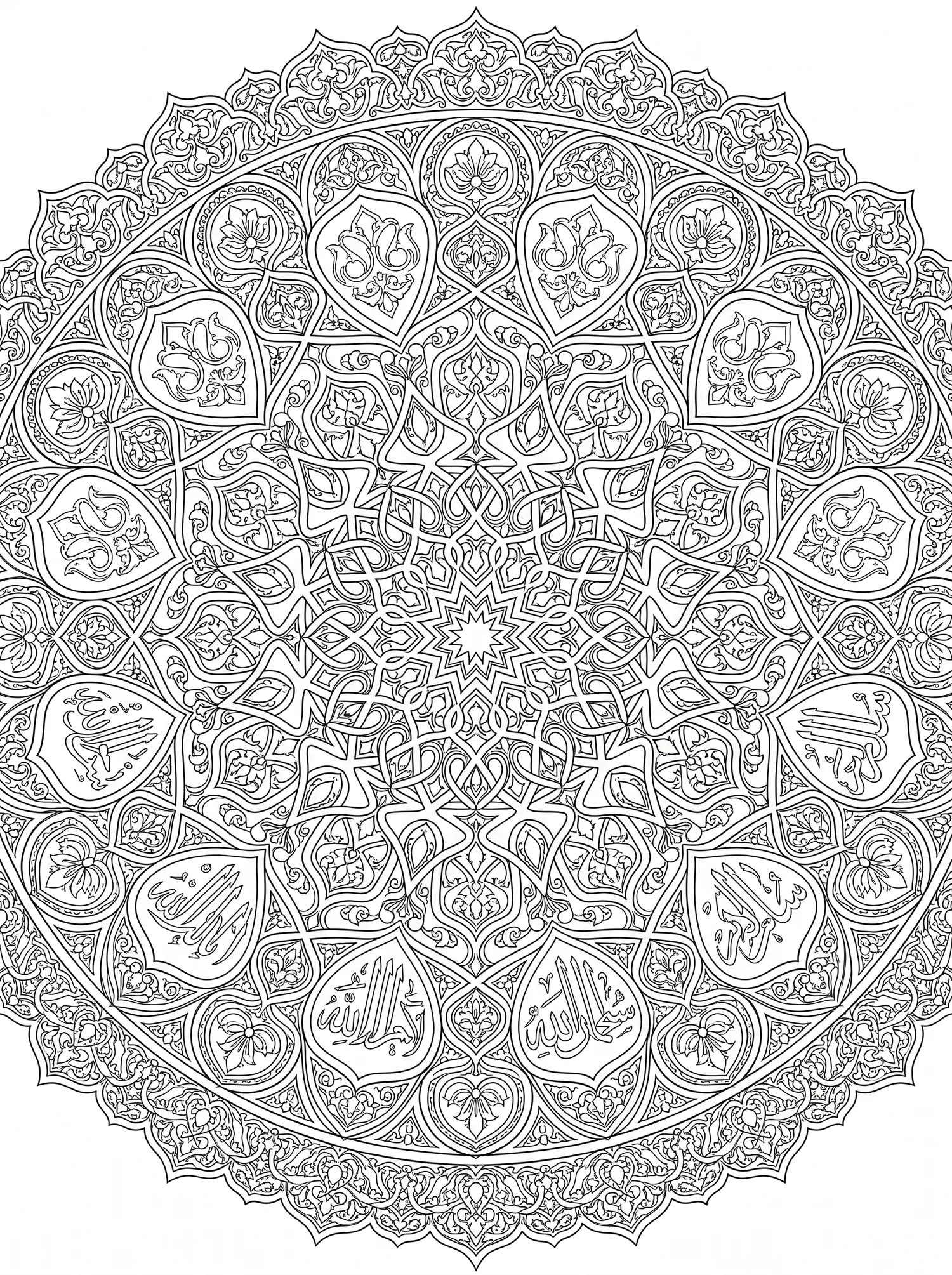Mandala Arabesque - Coloriage mandala à imprimer gratuitement